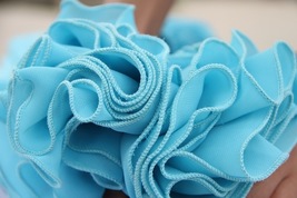 AQUA BLUE Long Chiffon Skirt High Waisted Plus Size Wedding Chiffon Skirt image 8