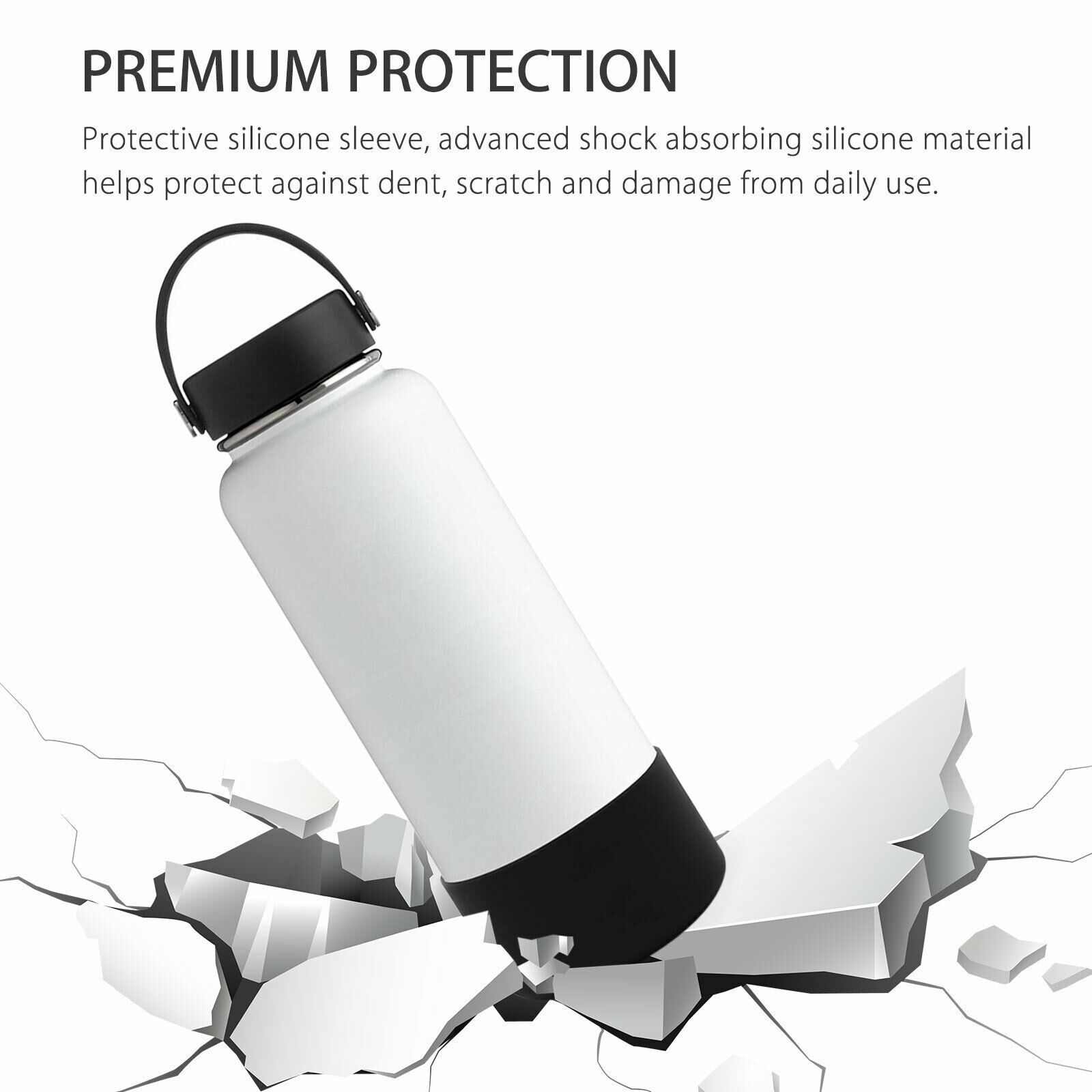 Protective Silicone Bottle Boot/Sleeve fr Hydro Flask AntiSlip Bottom