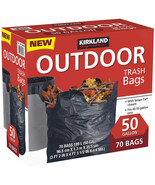 Outdoor 50 Gallon Trash Bags With Smart-Tie Closure, 70 bags - $38.99