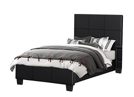 Homelegance Lorenzi Faux Leather Upholstered Platform Bed, Twin, Black - $596.19