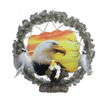 Eagle Head Dreamcatcher Plaque with Holographic Artwork - $43.12