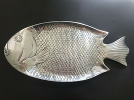 22&quot; Handmade Old Town Imports Polished Aluminum Large Fish Platter Servi... - $85.00