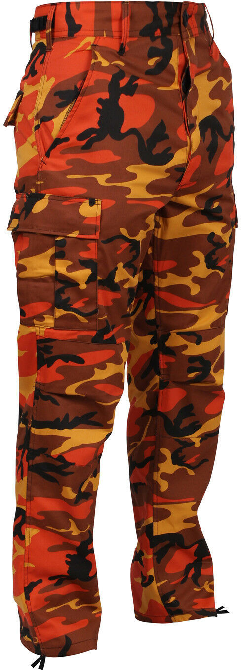 army fatigue pants with orange stripe