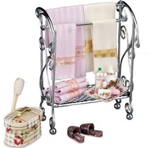 Filled Bathroom Rack 17651 Reutter Accessories Towels Dollhouse Miniature  - $49.73