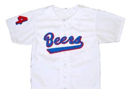 Joe Coop Cooper #44 Baseketball Beers Button Down Baseball Jersey White Any Size image 1