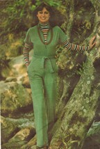 Vintage Retro Misses Pocketed Zipper Jumpsuit Stretch Knit Sew Pattern S14 - $12.99