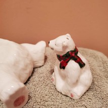Vintage Salt and Pepper Shakers, Polar Bear with Cub wearing Scarf, Figurine image 7
