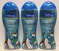 Softsoap Coconut Water Blueberry Hydra Bliss Body Wash 3 Bottles 15 Oz - $21.00