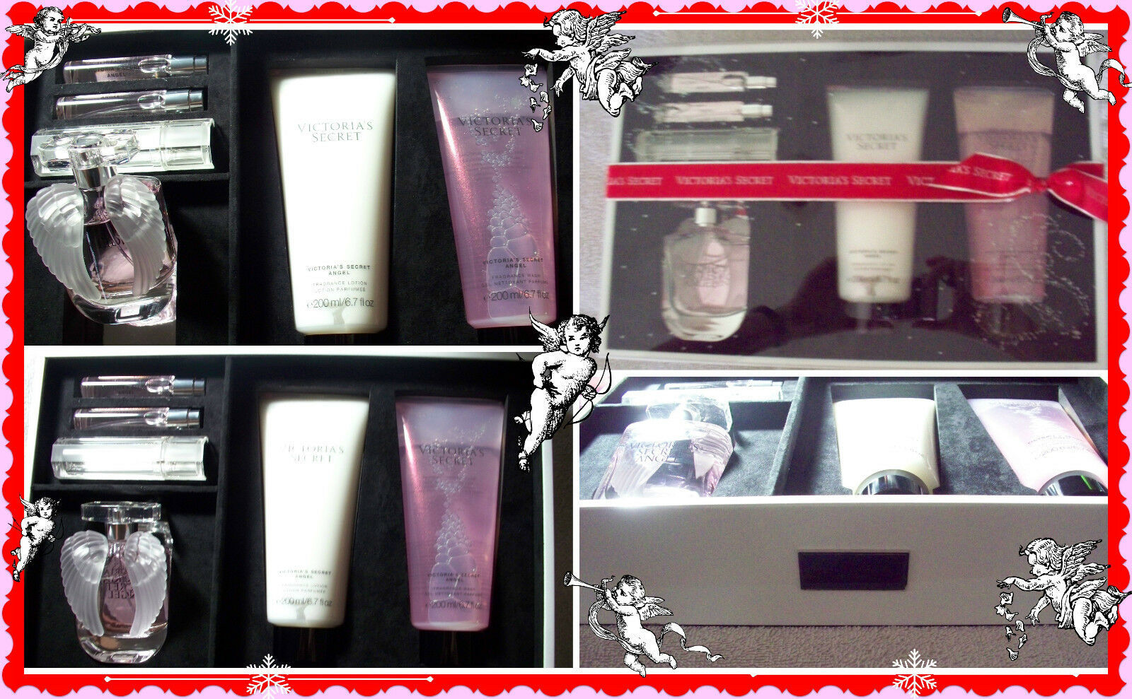 Primary image for $165 Victorias Secret ANGEL Eau De Parfum Gift Set Lotion Wash Refills Perfume