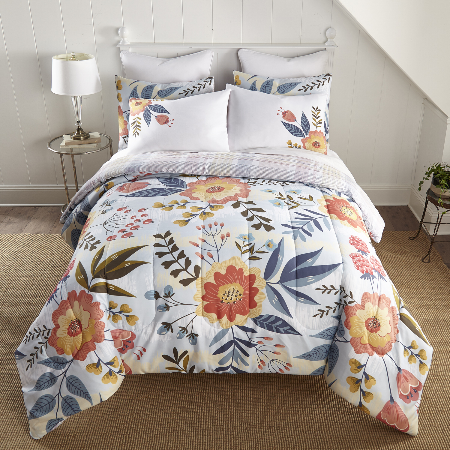 NIP Martha Stewart Mainstays Antique Garden Quilt Collection Std Pillow Sham 