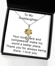 To My Goddaughter, Necklace For Goddaughter, Love Knot Sunflower Pendant  - $49.99
