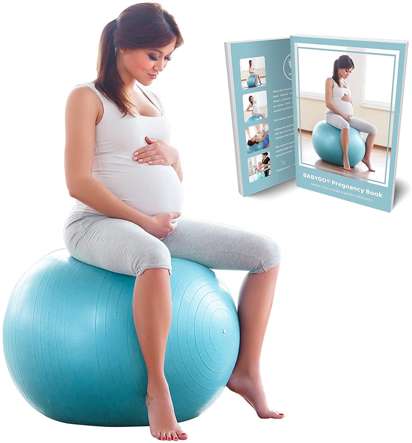 Birthing Ball Pregnancy Maternity Labor , Yoga Ball,Pregnancy Book includes Pump
