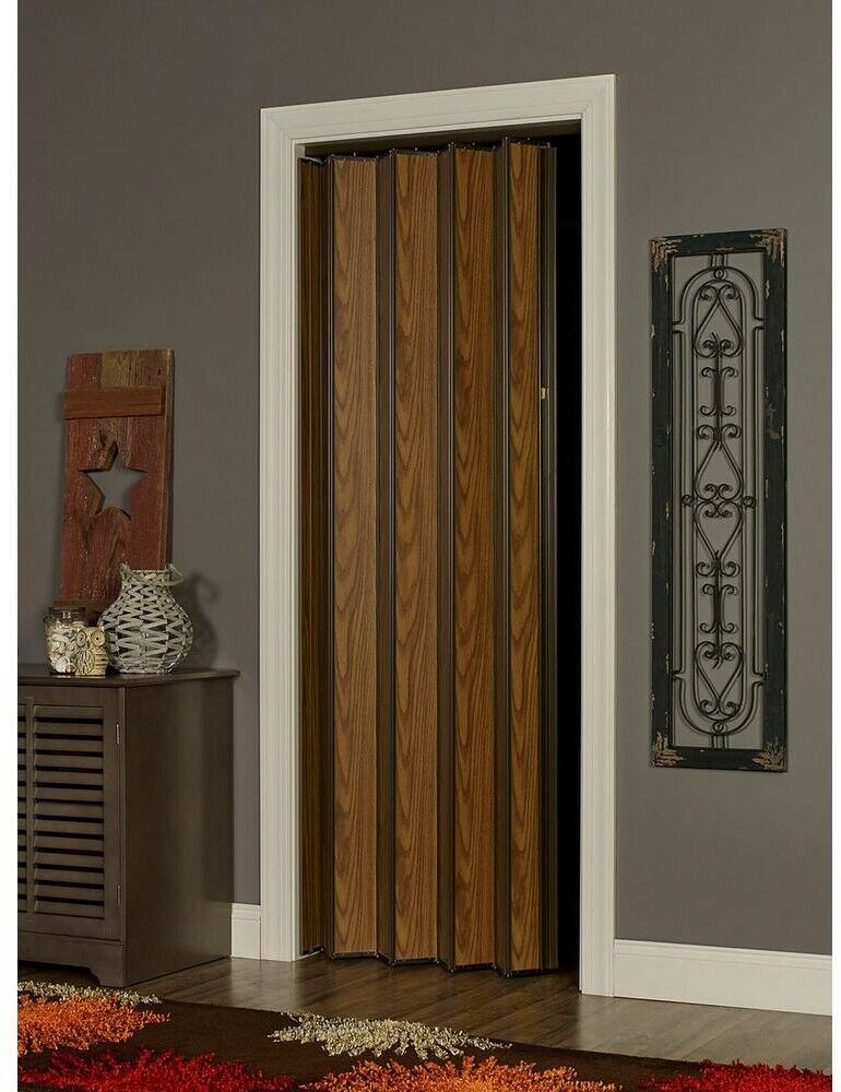 Spectrum Accordion Door 48 in. x 80 in. Solid Core Finished Wood Dark