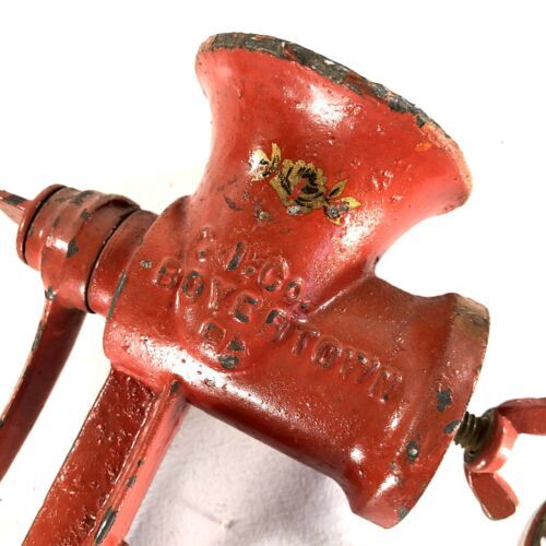 Keystone Boyertown No.5 Food Chopper Meat Grinder Red Vtg USA Hand