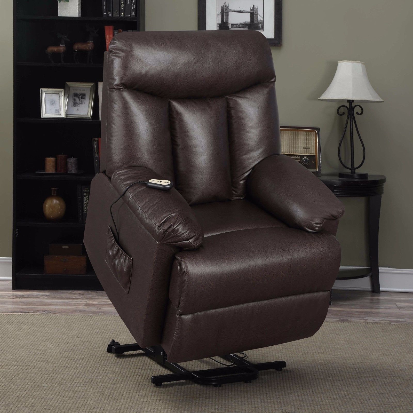 Power Lift Recliner Leather Furniture Home Theater Chair ...