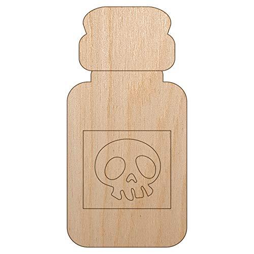 Poison Potion Bottle Unfinished Wood Shape Piece Cutout for DIY Craft Projects -
