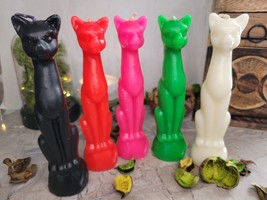 Cat Image Figure Candle - Cat Candle, Wicca Candles , Spell Candles - $6.50