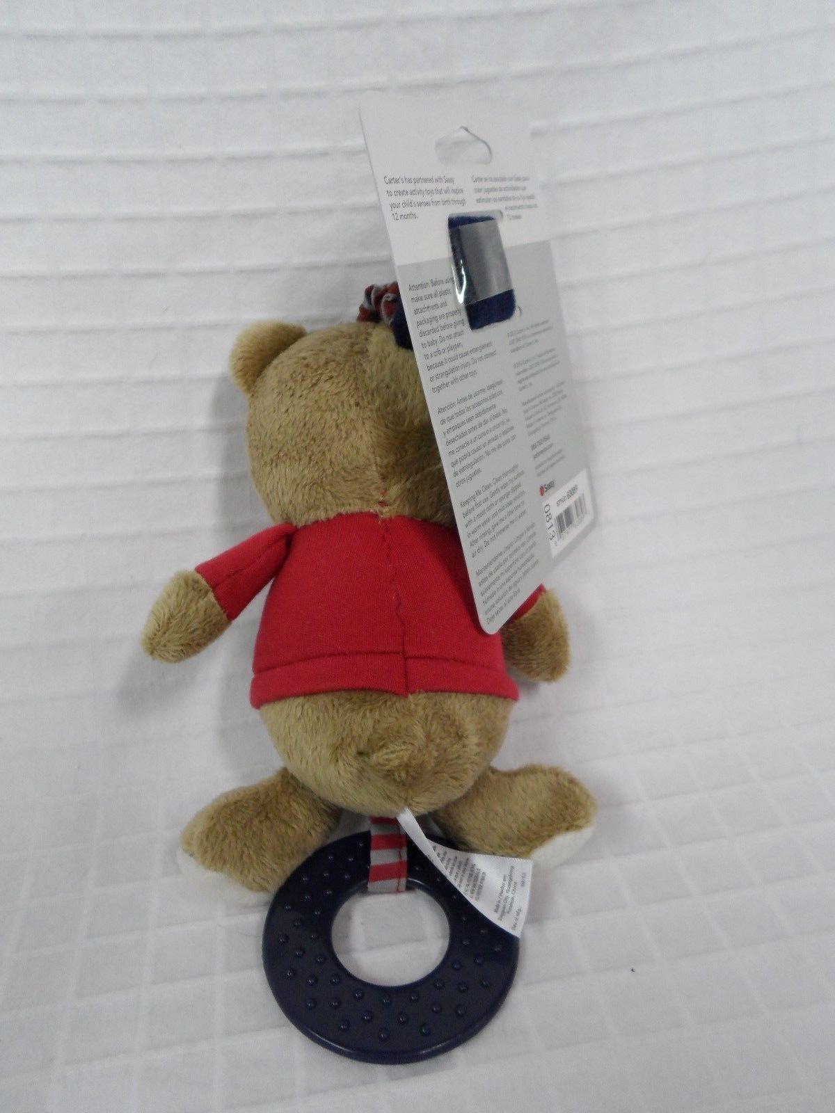 NEW Baby CARTER/'S Just One You BROWN Bear Chime /& Chew teether hang toy stroller