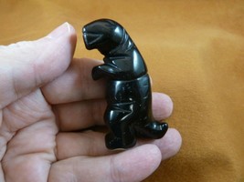 (Y-DIN-TY-721) Black Onyx T-REX Tyrannosaurus Dinosaur Gemstone Carving Figurine - $17.53