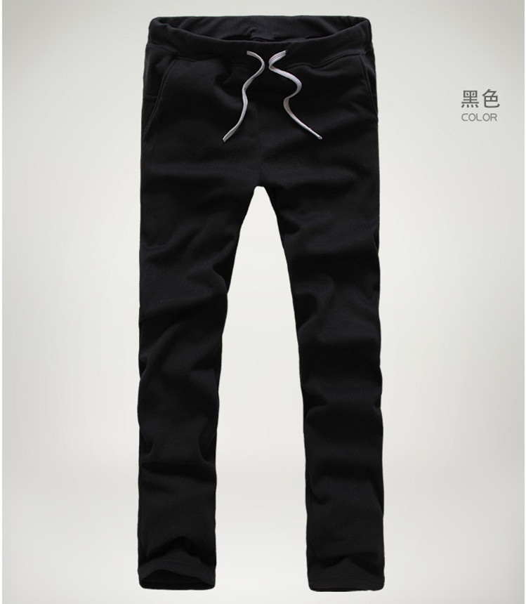 Fashion Men's Black Cotton Pant High Quality Casual Sport Long Pants For MEN