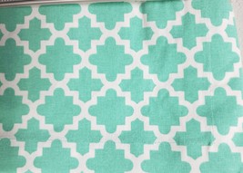 1 Fabric Outdoor Table Runner (14&quot;x108&quot;) AQUA GREEN LATTICE &amp; WHITE DESI... - $19.79