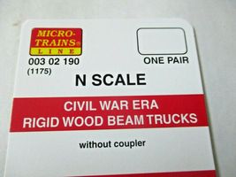 Micro-Trains # 00302190 (1175) Civil War Era Rigid Wood Beam Trucks  N-Scale image 3