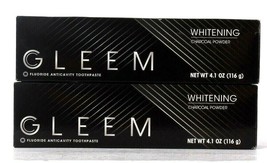 2 Ct Gleem 4.1 Oz Whitening Charcoal Powder Fluoride Anticavity Toothpaste