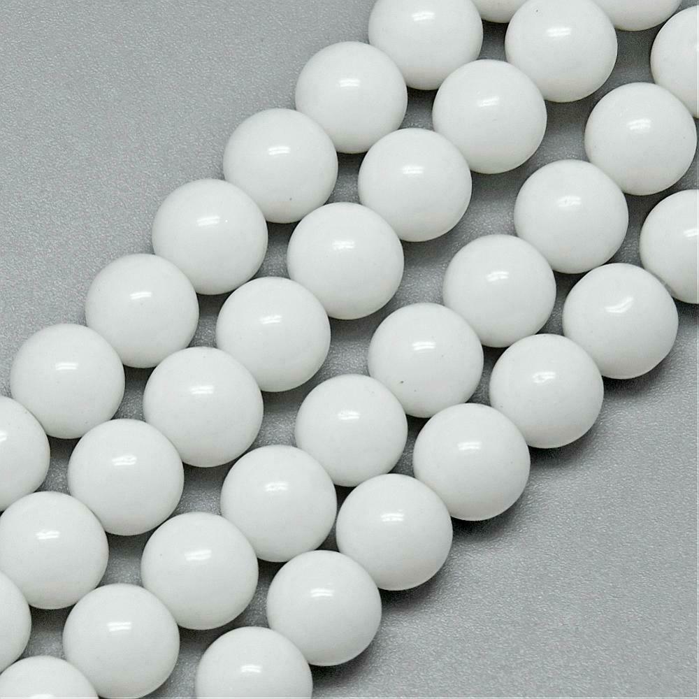 Primary image for Bead Lot 10 strands 4mm round white color 13 inch strands 26YY