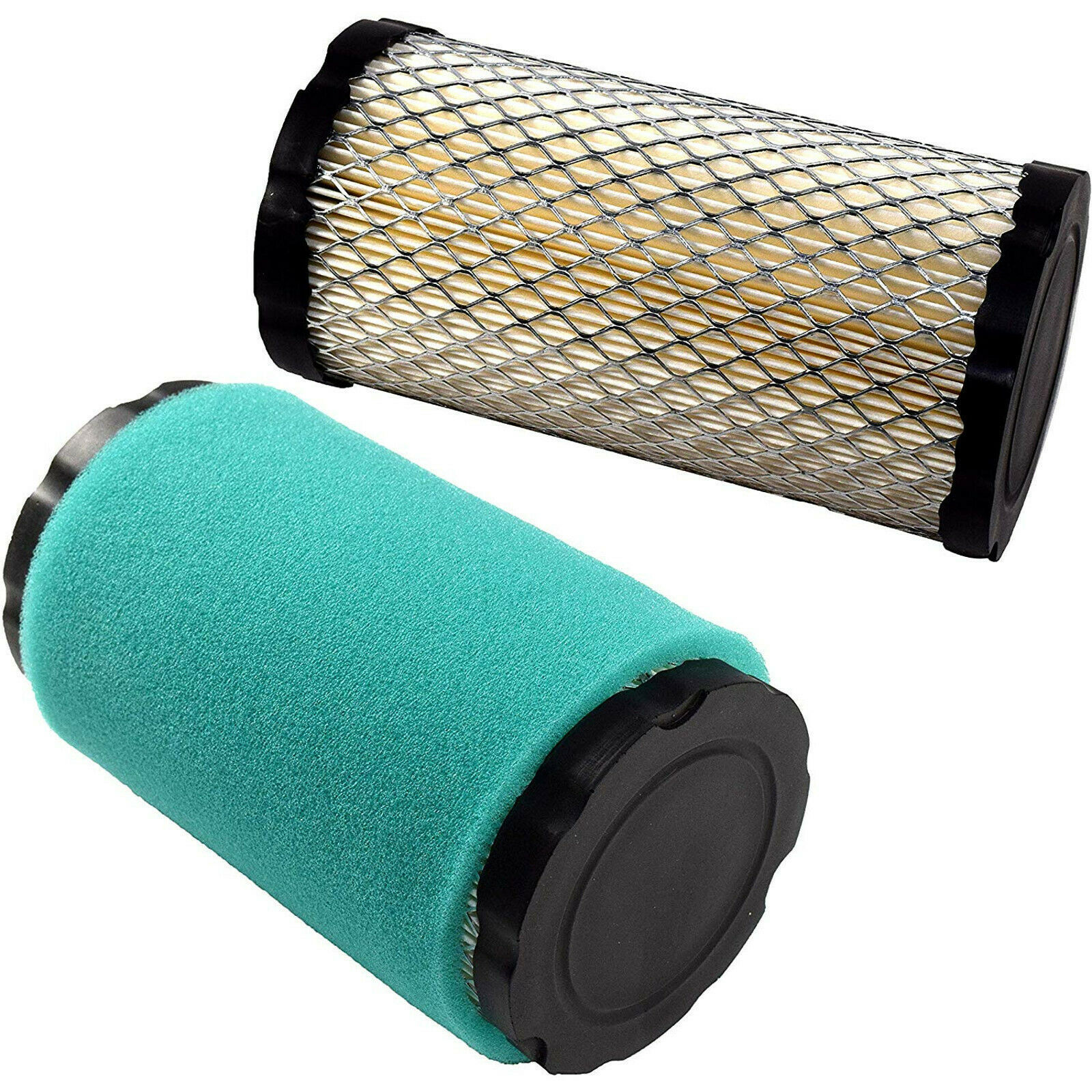 2Pack HQRP Air Filter Kit for John Deere GY21055 MIU11511 D110120