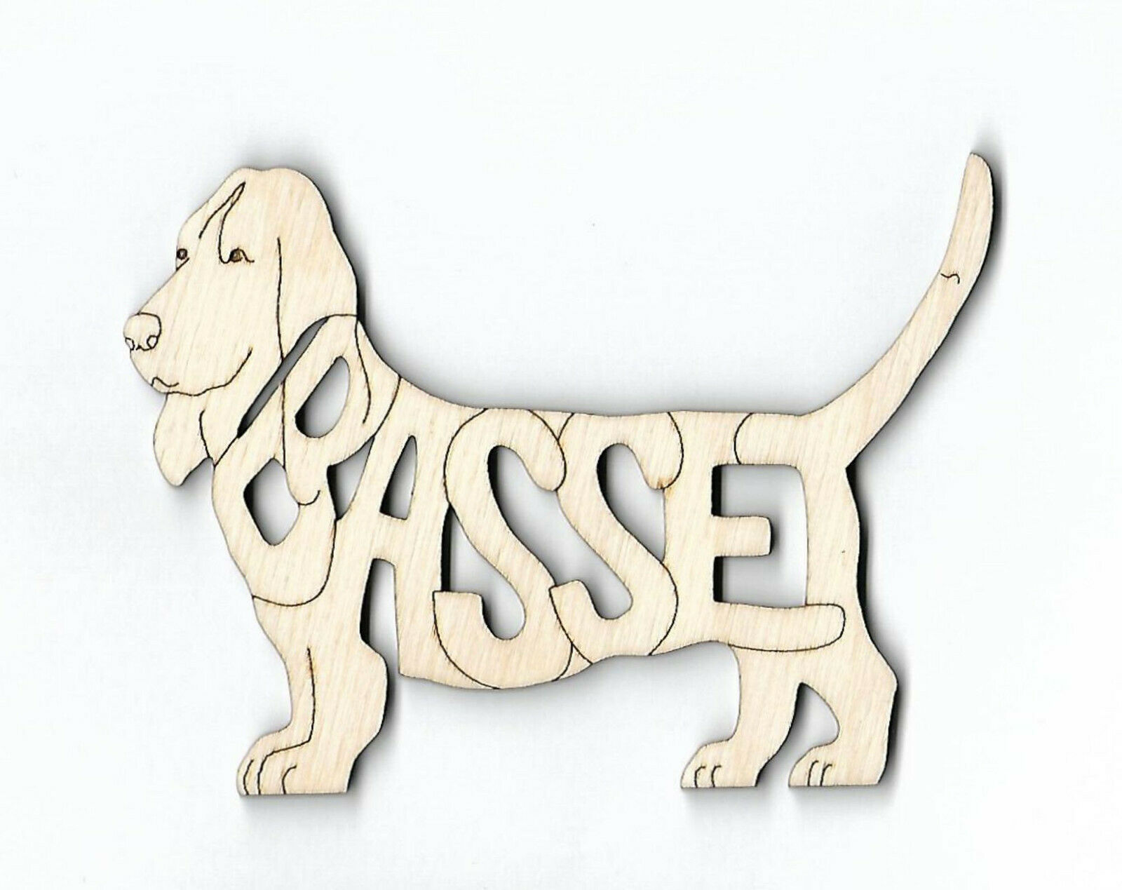 Basset Hound Dog Laser Cut Wood Magnet