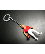 Key Chain Plastic Tan Blonde Bowler with Red Shirt and Tight White Pants - $7.99