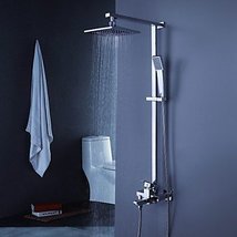 Contemporary Tub Shower Faucet with 8 inch Shower Head + Hand Shower - $311.80