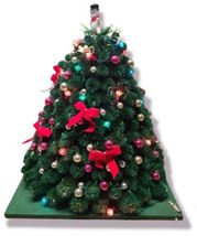 Vintage Thistle Decorated Lit Christmas Tree - 15" Tall - Beautiful Decoration!! image 3