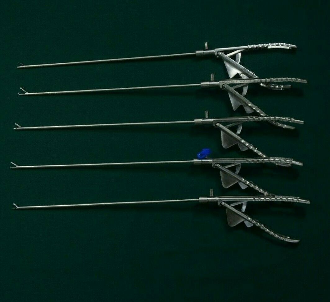 Laparoscopic Needle Holder Driver Curved Left Jaw Straight Surgical