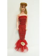 Unmarked Vintage Barbie Clone Doll Wearing Vintage Red Gown 1960s Fashio... - $25.00