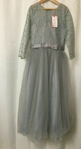 Ibtom Castle lace dress gray tulle Girls bust 28&quot; Hip up to 37&quot; Length 45&quot; - $19.55