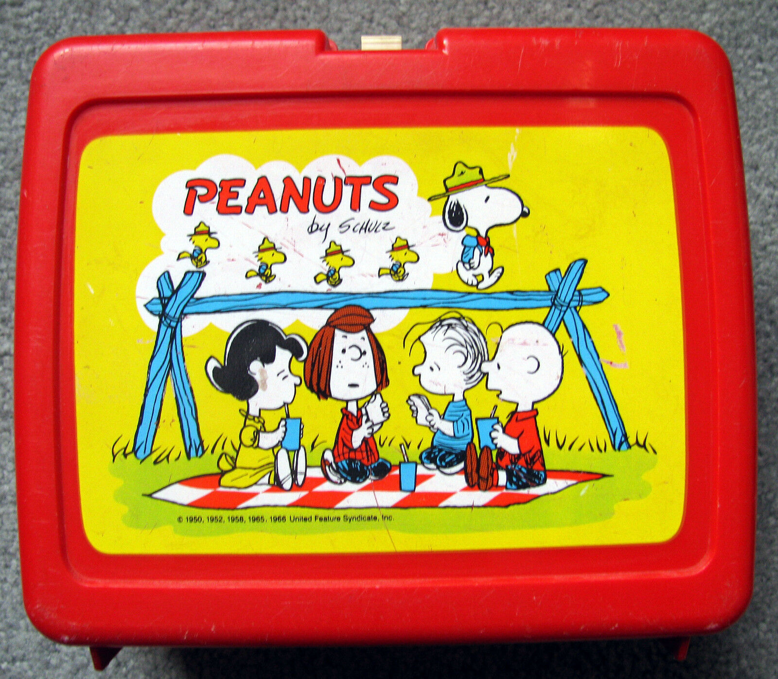 Charlie Brown Peanuts Comic Themed Thermos Brand Plastic Lunch Box ...