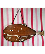 Kitschy Fun Mid Century Wooden Figural Fish Cutting Board with Knife Ins... - $20.00