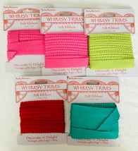 Whimsy Trims Felt Ribbon Zig-Zag Edges Pink Red Green Yellow-Green 5 packs - $21.44