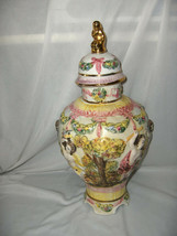 Vintage Capodimonte Covered Vase Jar Cherubs  Ld With Gold Cherub Italy ... - $94.05