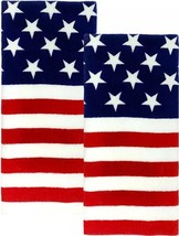 2 SAME PRINTED TERRY TOWELS (16.5&quot;x26&quot;) PATRIOTIC, USA FLAG, STARS &amp; STR... - $15.83