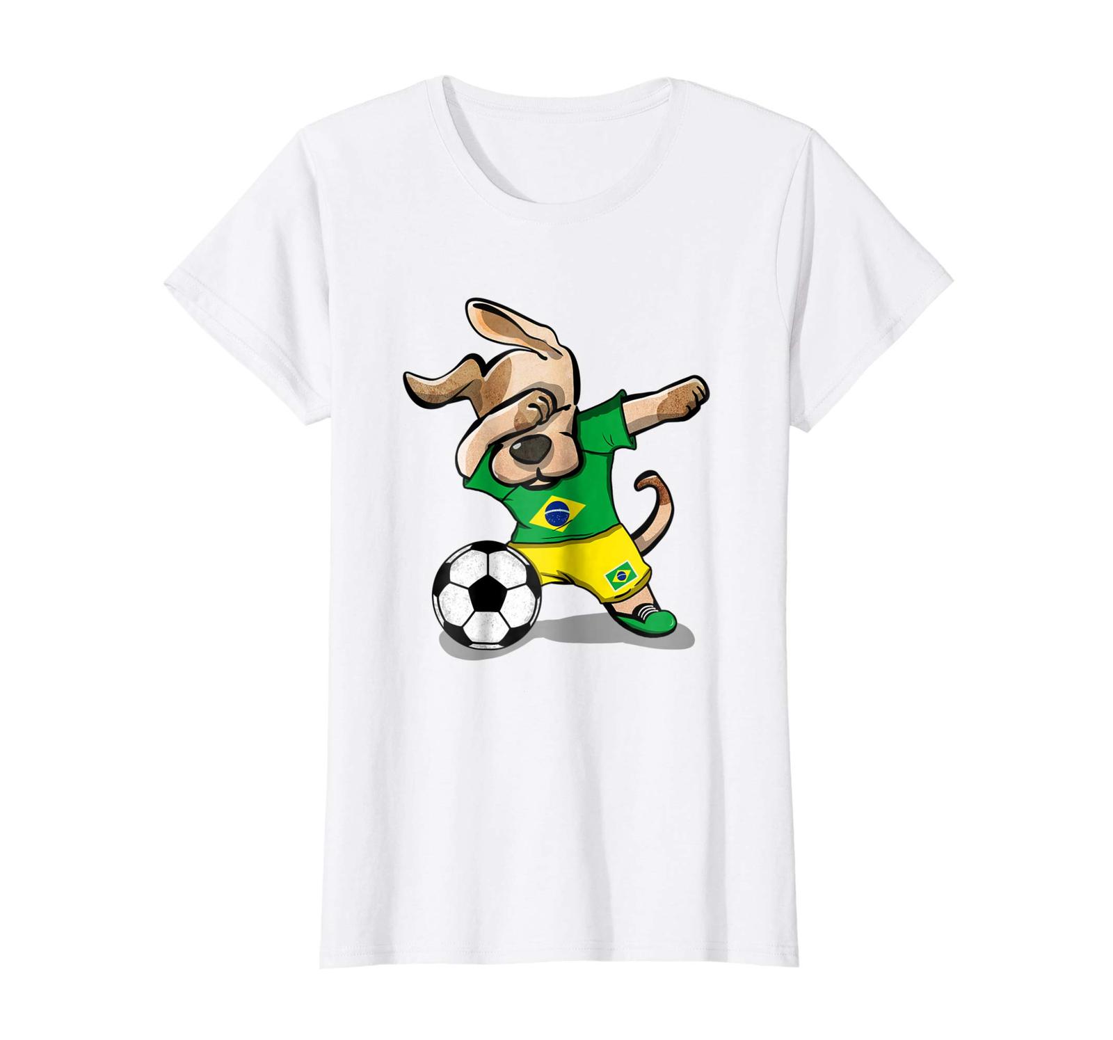 Dog Fashion - Dog Dabbing Soccer Brazil Jersey Shirt Brazilian Football Wowen