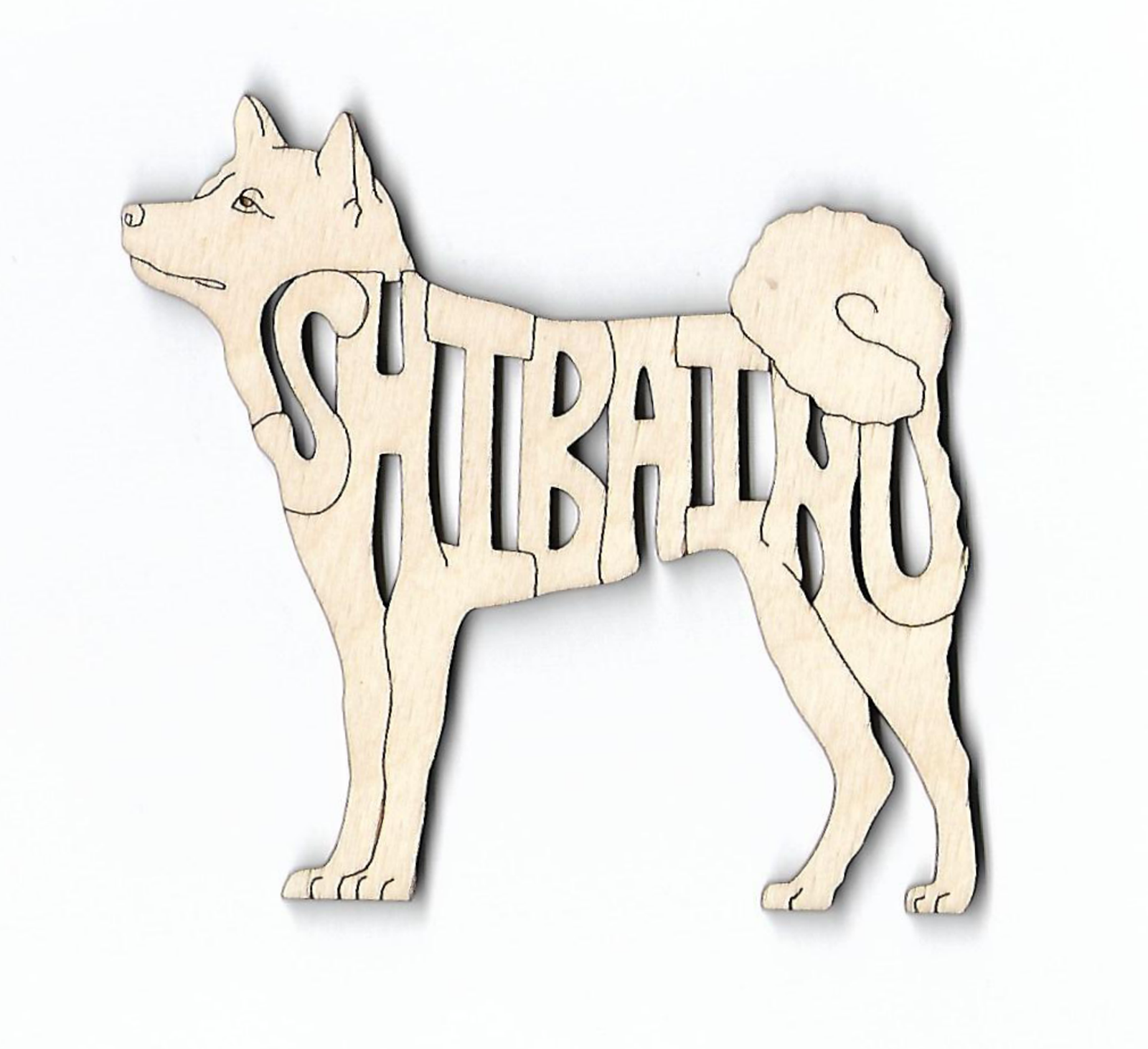 Shiba Inu Dog Laser Cut Wood Magnet