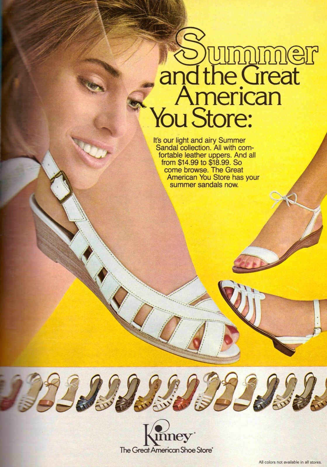 1984 Kinney Shoes Sandals Magazine Print Advertisement Retro Ad Vintage VTG 80s 1980Now
