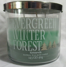Kirkland's 14.5 Oz Jar 3-Wick Candle Natural Wax Blend Evergreen Winter Forest - $27.08