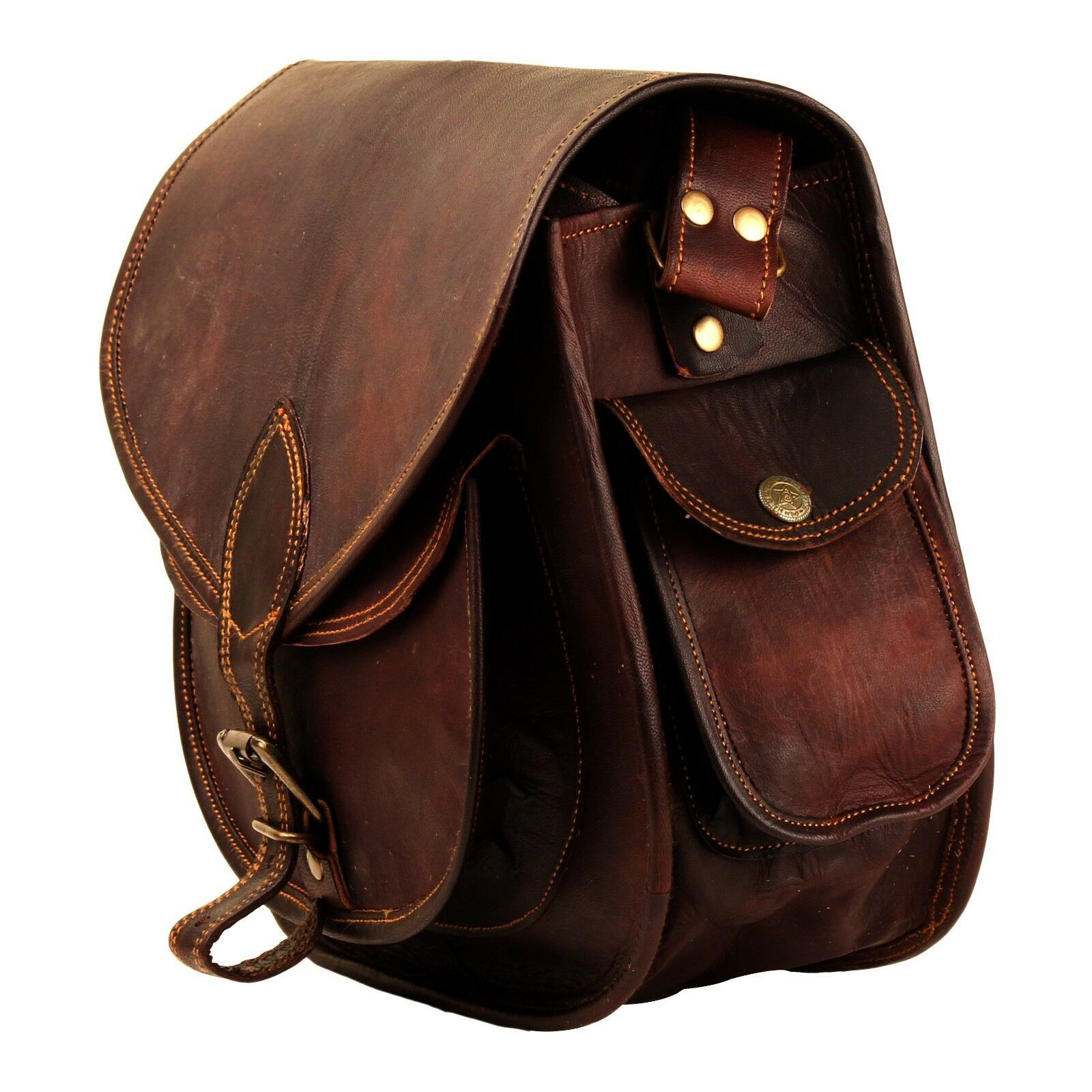 10x13 Inches Hanbags Brown Leather Cross Body Messenger Bag For Women - Women&#39;s Handbags & Bags