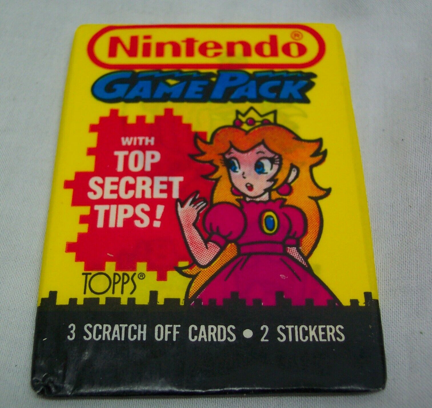 Vintage 1989 TOPPS NINTENDO SUPER MARIO BROS. Peach Unopened Wax Pack