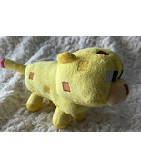 Mojang Minecraft Yellow Brown Embroidered CHEETAH Fleece Plush Stuffed A... - $14.70