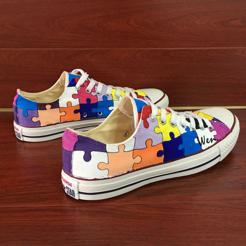 painted low top converse