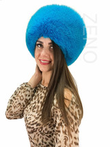 Arctic Fox Fur Full Hat Saga Furs All Fur Hat Ocean Blue Beanie Fur Hat image 1